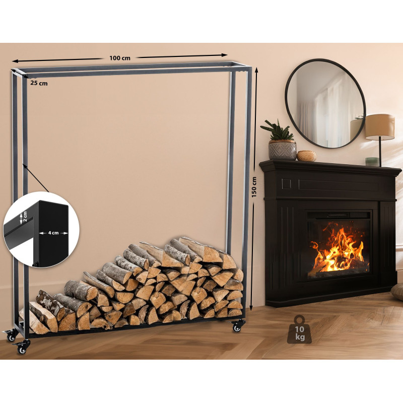 Range-b?ches Hetta 25x100x150 cm noir