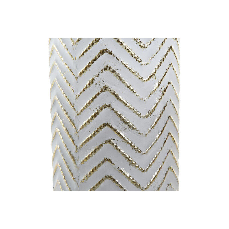 Vase DKD Home Decor Beige Doré Métal Turquoise Blanc méditerranéen (16 x 16 x 41 cm) (2 Unités)