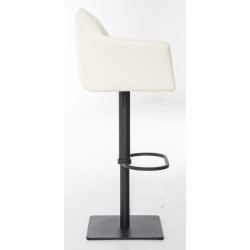 Lot de 2 tabourets de bar Damaso, simili cuir crème
