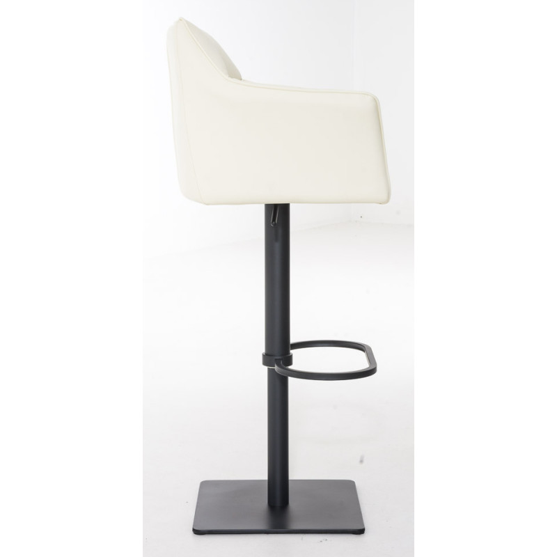 Lot de 2 tabourets de bar Damaso, simili cuir crème
