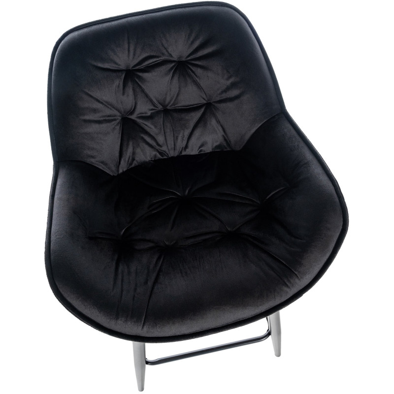 Sgabello da bar Gibson 76 in velluto nero