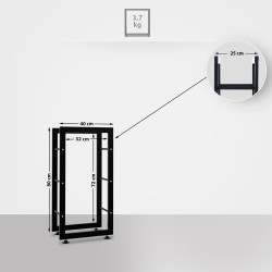 Esclusivo portalegna KERI V2 in metallo nero,25x40x80 cm