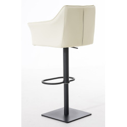 Lot de 2 tabourets de bar Damaso, simili cuir crème