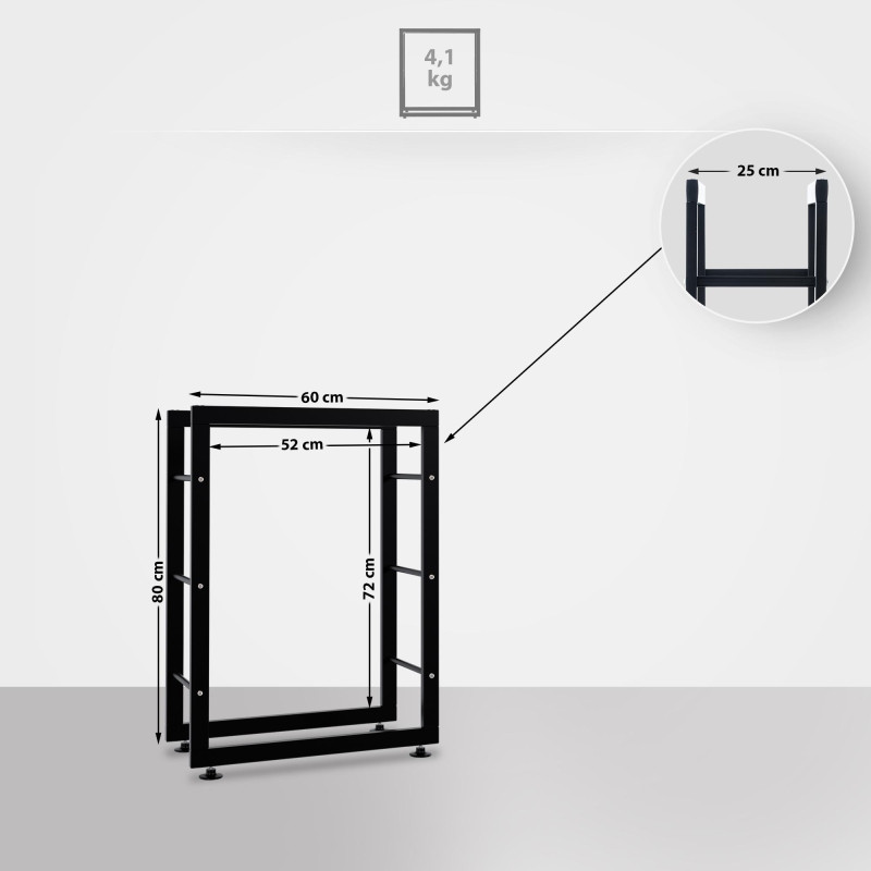 Range-bûches Keri V2 25x60x80 noir