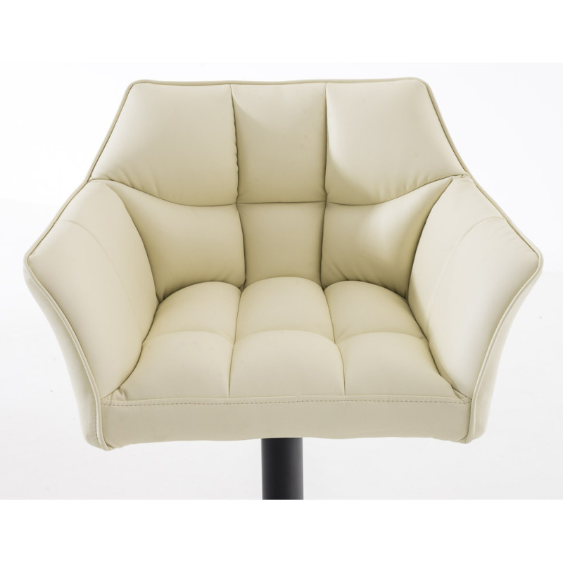 Lot de 2 tabourets de bar Damaso, simili cuir crème