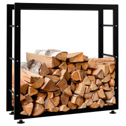 Esclusivo portalegna KERI V2 in metallo nero,25x80x80 cm