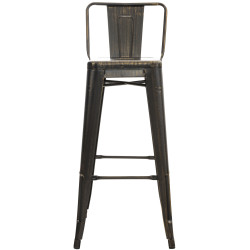 Tabouret de bar antique Mason noir et or