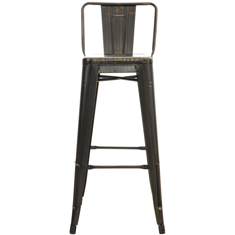 Tabouret de bar antique Mason noir et or