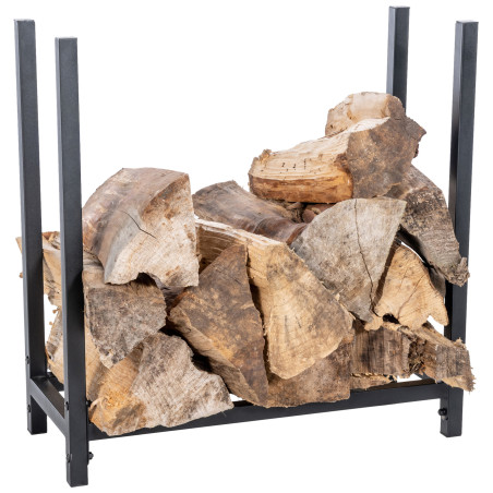 Leñero de metal Irondale rústico Negro