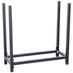 Leñero de metal Irondale rústico Negro