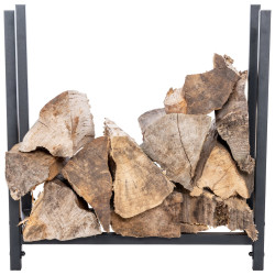 Leñero de metal Irondale rústico Negro