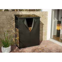 Abri ? bois + couverture Ruston Metal L anthracite