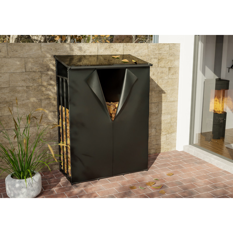 Abri ? bois + couverture Ruston Metal L anthracite