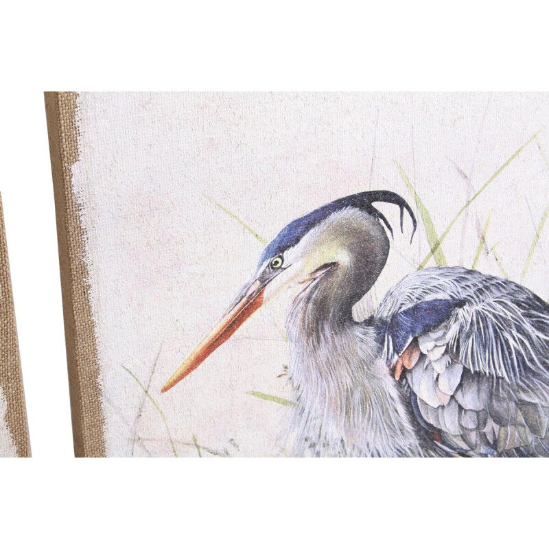 Cadre DKD Home Decor Oiseau Oriental (2 Unités) (50 x 3 x 70 cm)