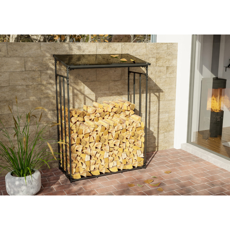 Abri à bois de chauffage en aluminium Ruston L anthracite