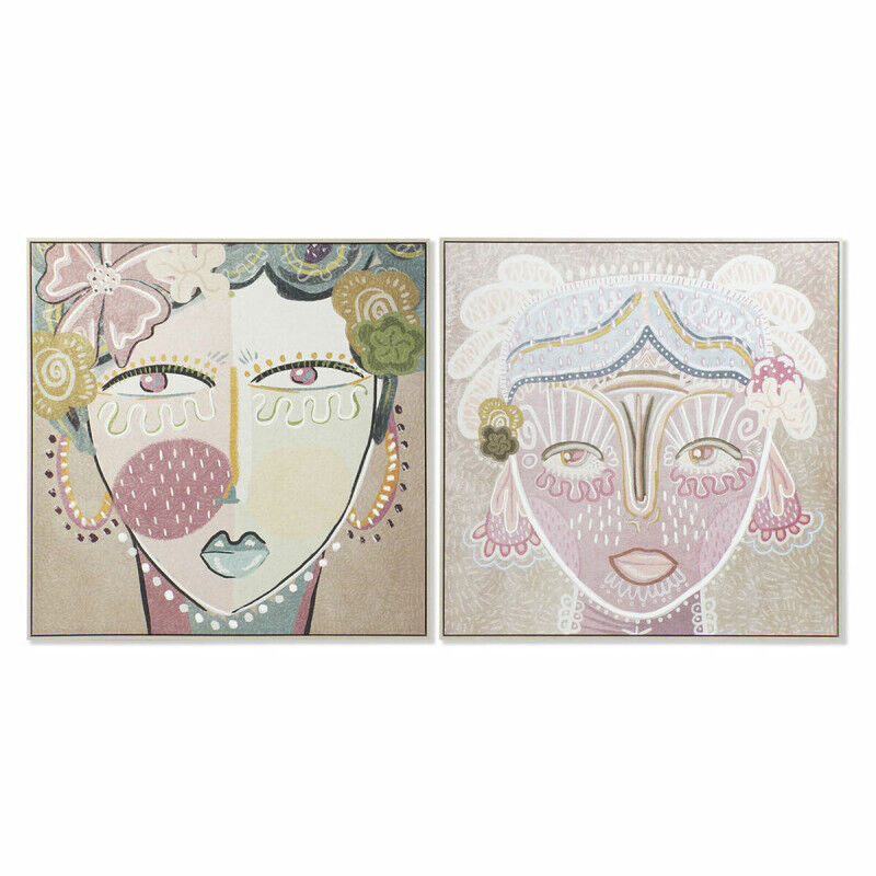 Cadre DKD Home Decor Visage (103 x 4,5 x 103 cm) (2 Unités)