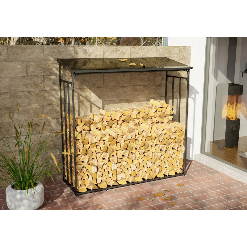 Abri à bûches en aluminium Ruston XXL, anthracite