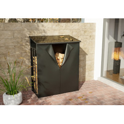 Abri à bois de chauffage + couverture Ruston Aluminium M anthracite