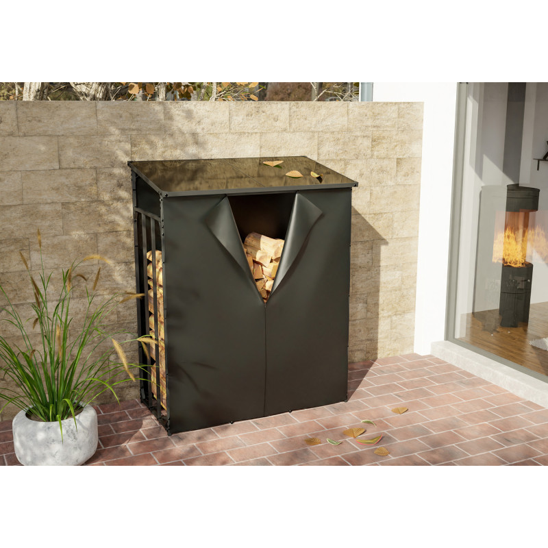 Abri à bois de chauffage + couverture Ruston Aluminium M anthracite