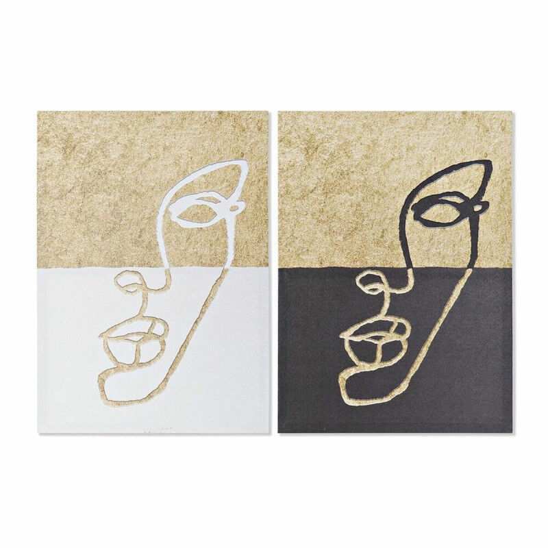 Cadre DKD Home Decor Visage Moderne (50 x 1,8 x 70 cm) (2 Unités)