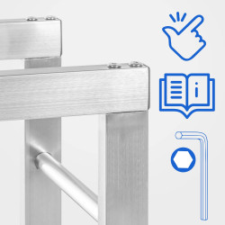 Leñero Keri de acero inoxidable Acero inoxidable,25x100x100 cm