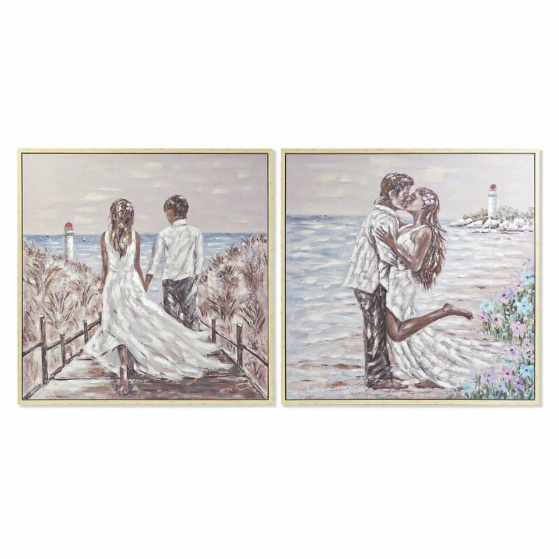 Cadre DKD Home Decor Plage (100 x 4 x 100 cm) (2 Unités)
