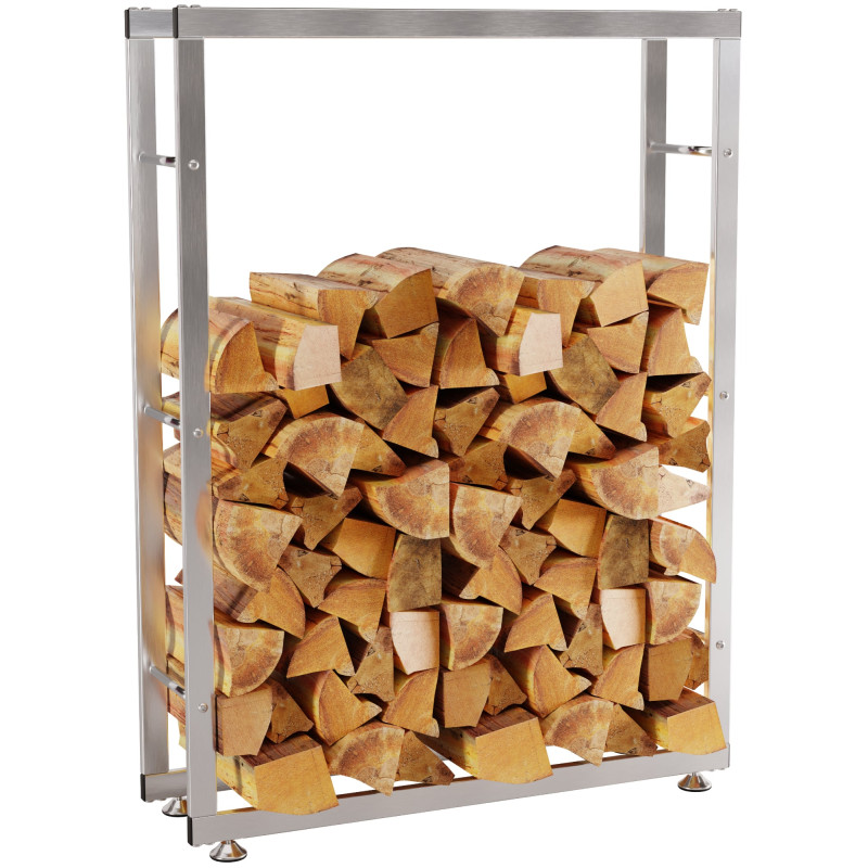 Range-bûches Keri V2 25x80x150 cm en acier inoxydable