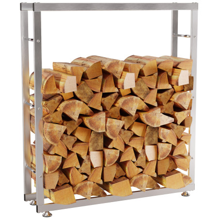 Support à bûches Keri V2 25x100x125 cm en acier inoxydable