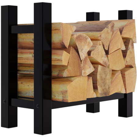 Porta legna da ardere Medya nero angolare,30x60x60 cm