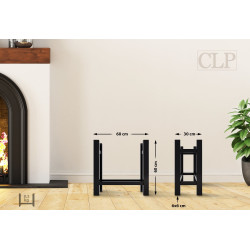 Porta legna da ardere Medya nero angolare,30x60x60 cm