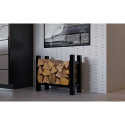 Étagère à bûches carrée Medya 30x60x60 cm noire