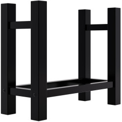 Leñero Medya de metal negro Cuadrada,30x60x60 cm