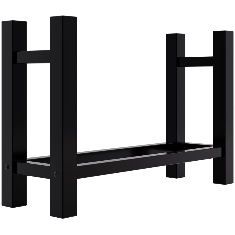 Étagère à bûches carrée Medya 30x80x60 cm noire