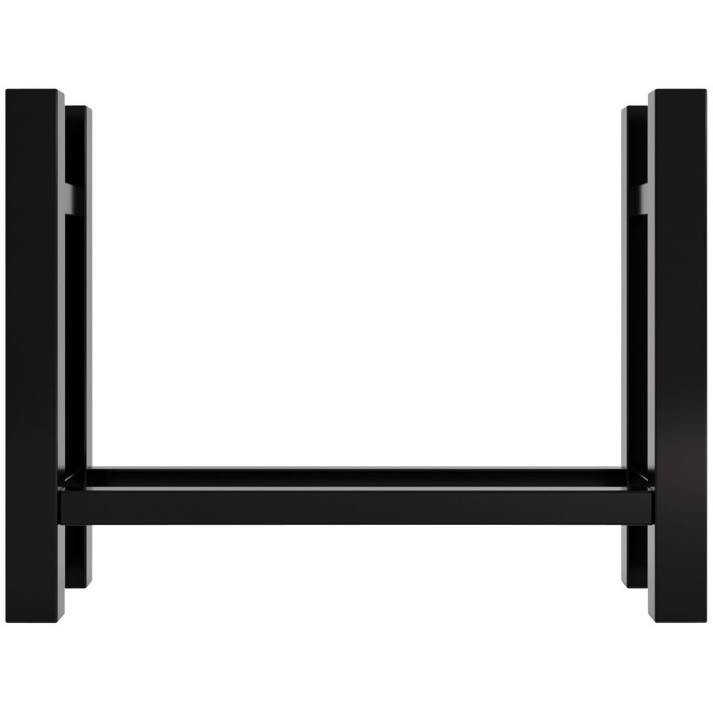 Porta legna da ardere Medya nero angolare,30x80x60 cm