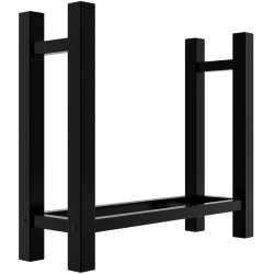 Étagère à bûches carrée Medya 30x80x80 cm noire