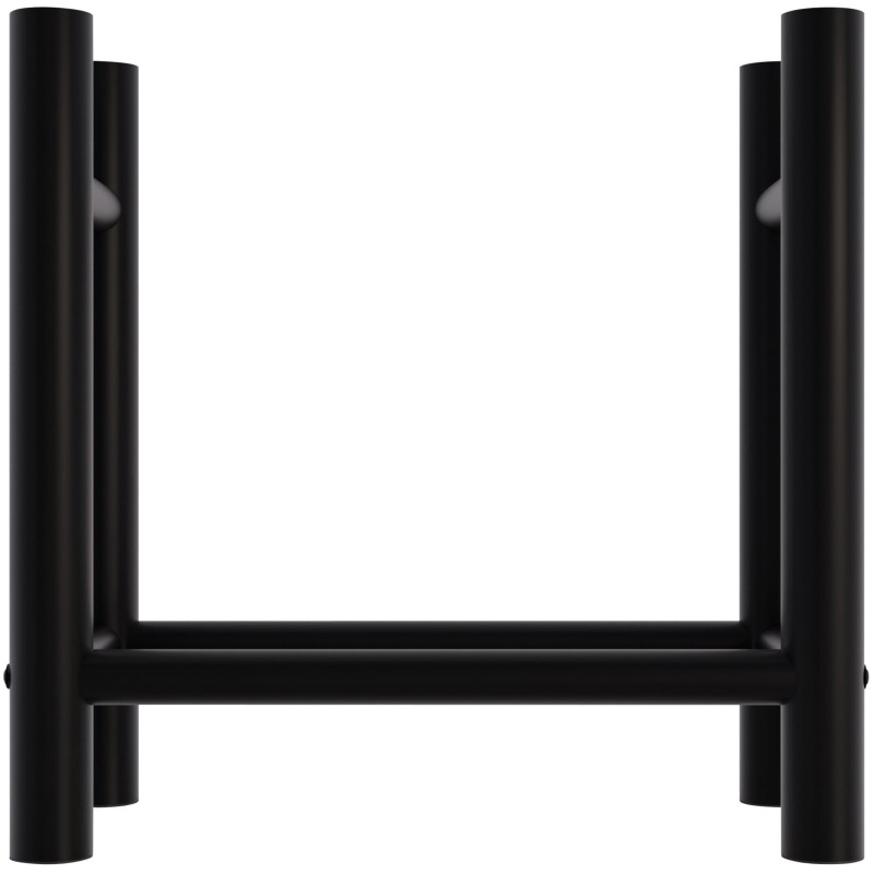 Leñero Medya de metal negro Redonda,30x60x60 cm