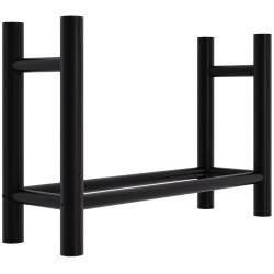 Râtelier à bûches rond Medya 30x80x60 cm noir