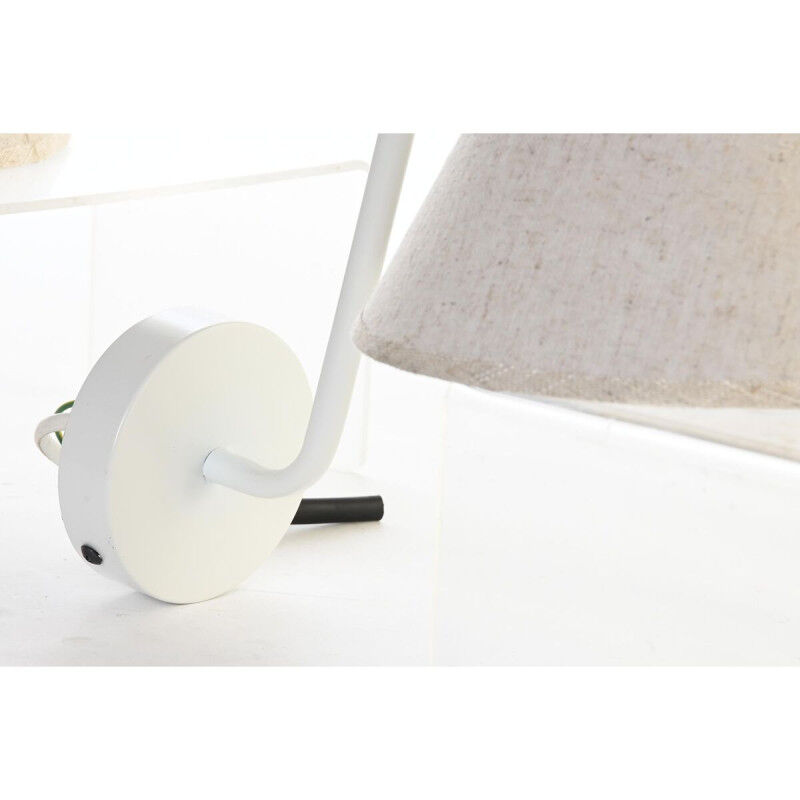 Applique DKD Home Decor Doré Métal Lin Blanc 50 W Moderne (22 x 32 x 37 cm) (2 Unités)