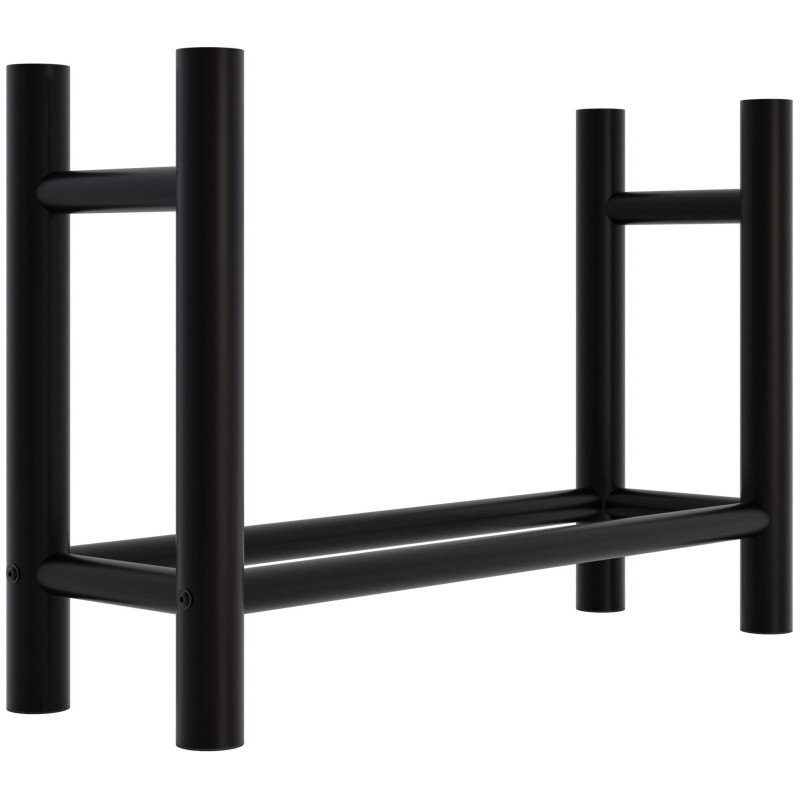 Leñero Medya de metal negro Redonda,30x80x60 cm