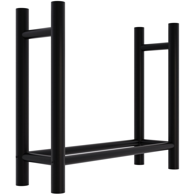 Leñero Medya de metal negro Redonda,30x80x80 cm