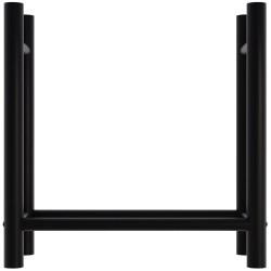 Leñero Medya de metal negro Redonda,30x80x80 cm