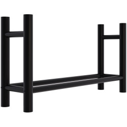 Râtelier à bûches rond Medya 30x100x60 cm noir