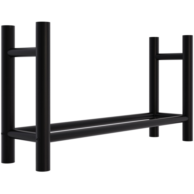 Râtelier à bûches rond Medya 30x100x60 cm noir