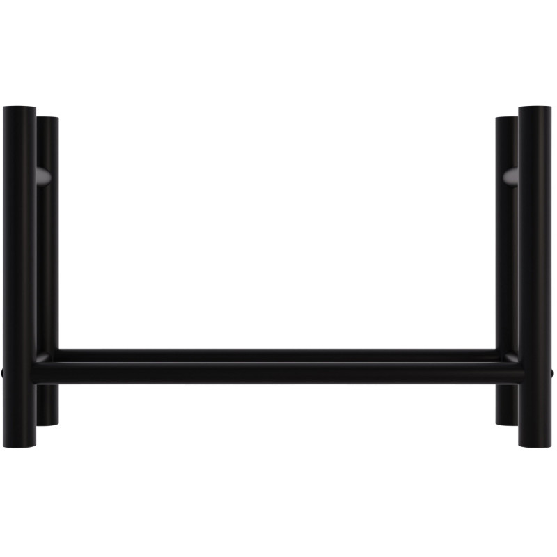 Leñero Medya de metal negro Redonda,30x100x60 cm