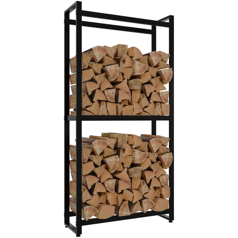 Soporte para leña Morson Negro,25x75x150