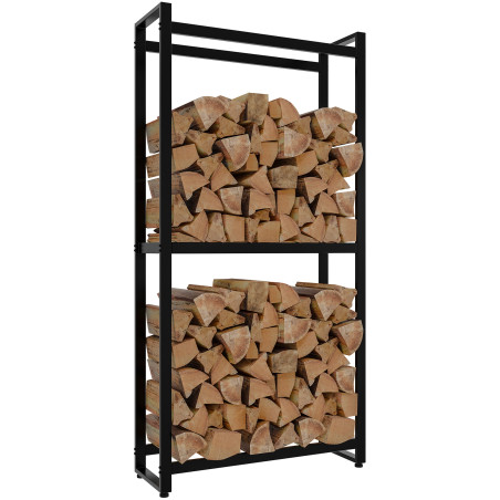 Soporte para leña Morson Negro,25x75x150