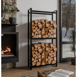 Râtelier à bûches Morson 25x75x150 noir