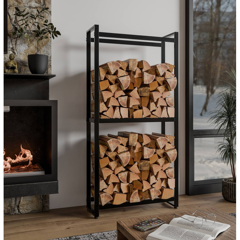 Râtelier à bûches Morson 25x75x150 noir