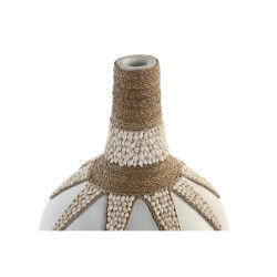 Vase DKD Home Decor Bleu Blanc Bambou Coquillages (30 x 30 x 40 cm) (2 Unités)