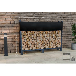Soporte para leña Martin con lona Antracita,M